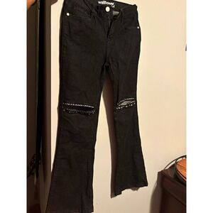 Wallflower Black Studded Bootcut Stretch Denim Jeans Teens Size 12
